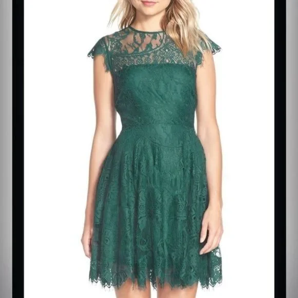 lace yoke floral flare dress Mirage Women's Waist Yoke Maxi Dress Long Sleeve Floral Print Gown - Size 14 main image 0